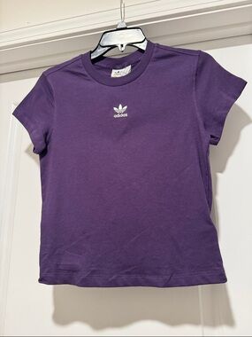 adidas Purple Short-Sleeve Tee with White Trefoil